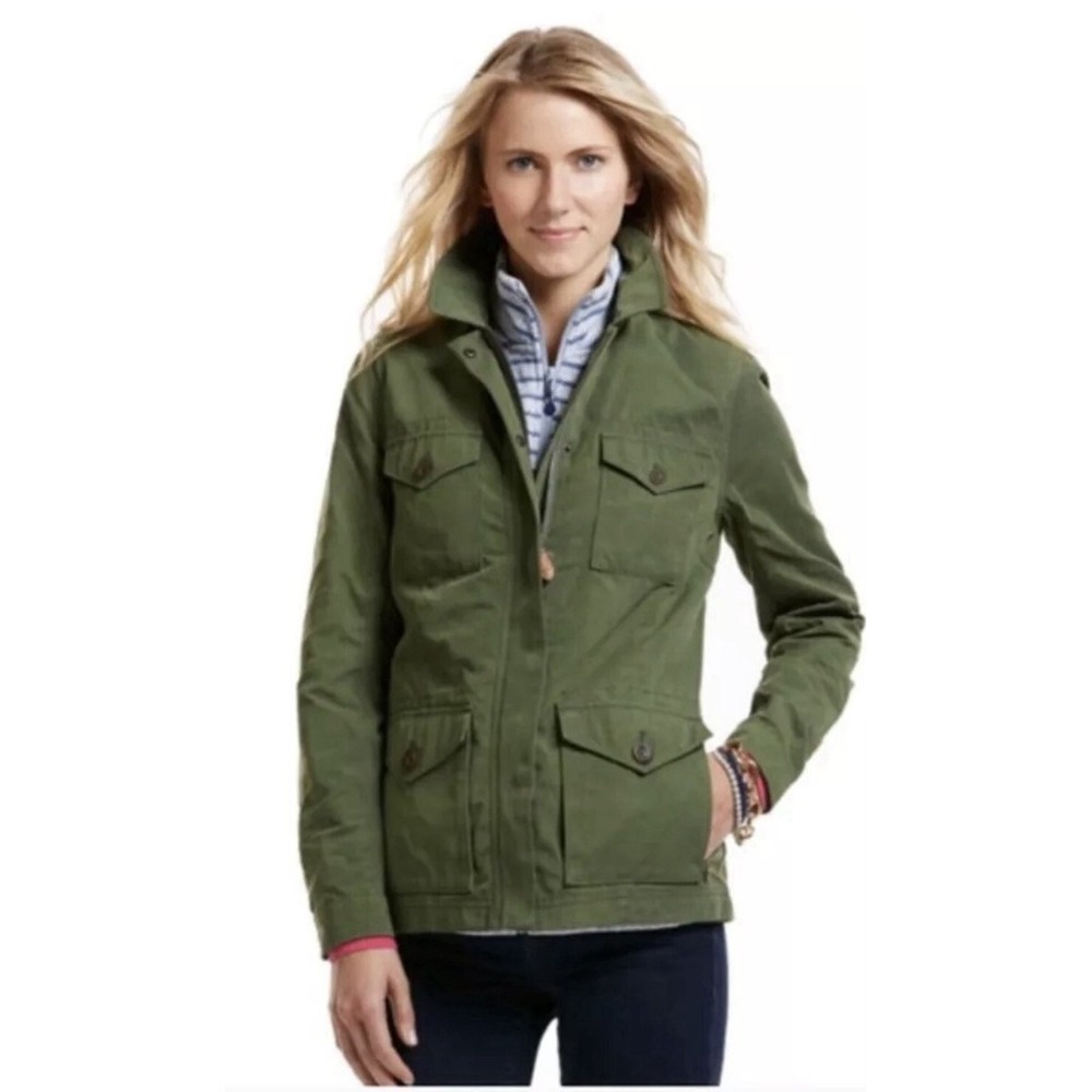 Vineyard Vines Womens XXS Olive Green Utility Field Jacket Full Zip
